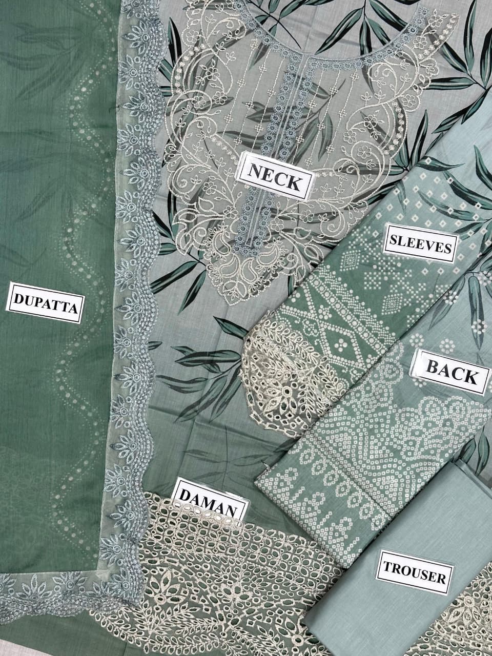 Women’s Traditional Pakistani Lawn 3-Piece Unstitched Suit – Embroidered