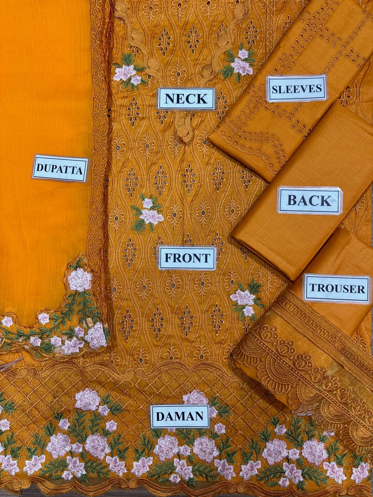 Women’s Traditional Pakistani Lawn 3-Piece Unstitched Suit – Embroidered