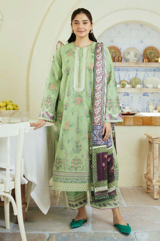 Women’s Traditional Pakistani Lawn 3-Piece Unstitched Suit – Embroidered