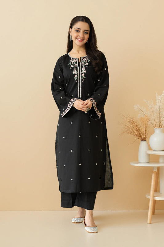 Women’s Traditional Pakistani Lawn 2-Piece Unstitched Suit – Embroidered